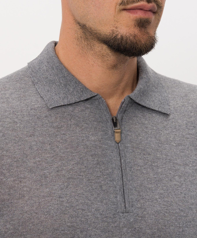 Canali Серое поло из шерсти MK01149C0572 изображение 5