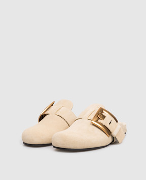 Balmain Бежевые мюли замшевые PB GN1UR208LCTA