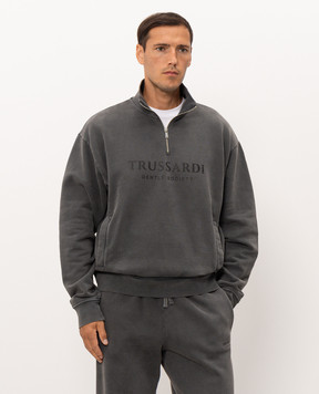 Trussardi Серый свитшот с принтом логотипа G8338000192NMF511F08