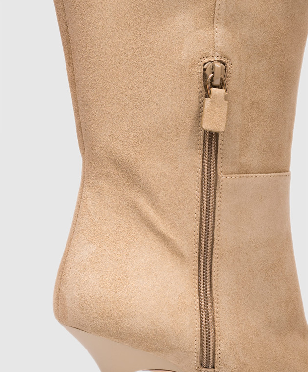 Stuart Weitzman Бежевые замшевые сапоги SO506 изображение 5