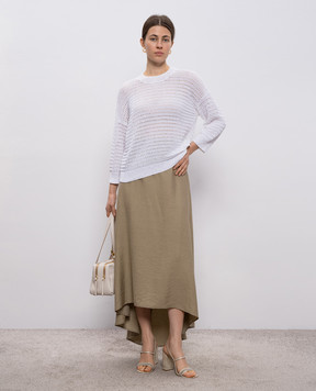 Peserico Спідниця кольору хакі з льоном A0511805435