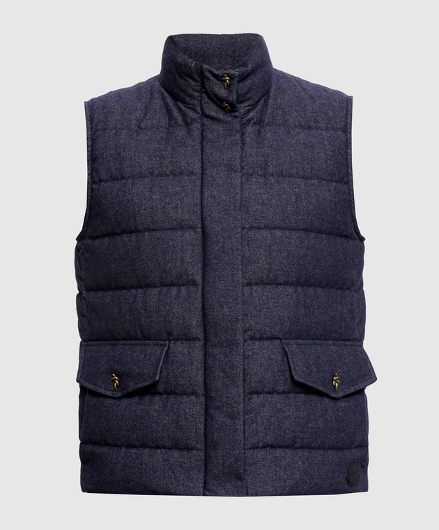 Moncler Синій пуховий жилет L20931A00080599N5