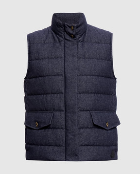 Moncler Синій пуховий жилет L20931A00080599N5