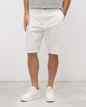 Balmain Белые джинсовые шорты с логотипом патча GH1MA045DG14