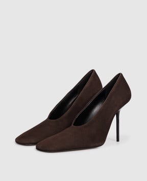Victoria Beckham Коричневі замшеві туфлі Olivia 1325FSA006948A