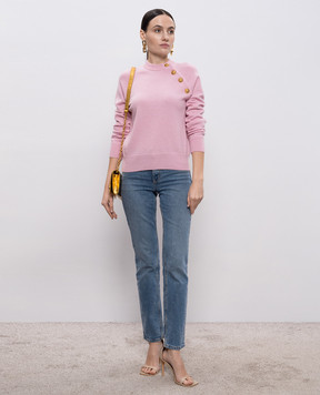 Balmain Розовый джемпер из шерсти и кашемира GF1KA130KI87
