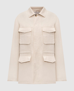 Agnona Бежева куртка з льону TH11U1XU3049