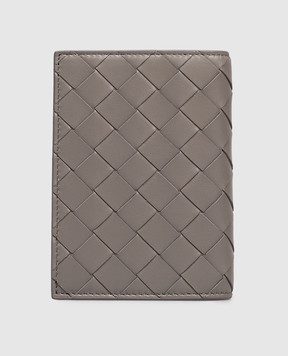Bottega Veneta Серая кожаная обложка для паспорта Intrecciato 749954VCPP6