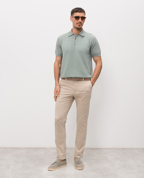 Canali Зелене поло з бавовни MK02461C0454