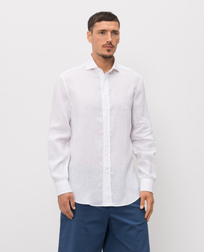 Brunello Cucinelli Біла сорочка з льону MM6840627