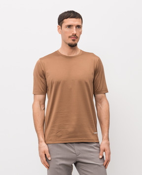 Enrico Mandelli Коричневая футболка прямого кроя 3K052A5677