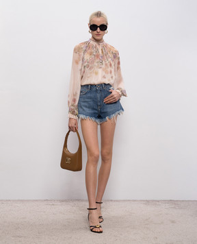 Twinset Бежева блуза в квітковий принт 261TT2562