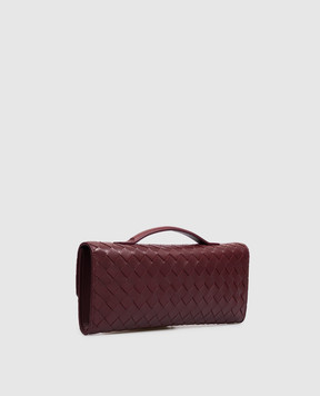 Bottega Veneta Бордовий шкіряний клатч Andiamo 741511VCPP3