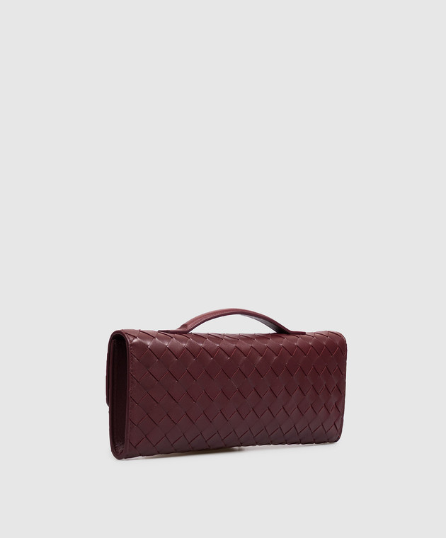 Bottega Veneta Бордовый кожаный клатч Andiamo 741511VCPP3 изображение 3