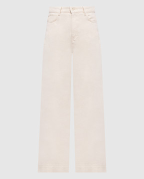 Max Mara Weekend Джинсовый палаццо цвета айвори с логотип патч WKDCANNETI