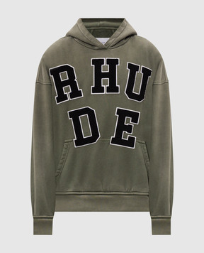Rhude худи цвета хаки с фактурным логотипом RHPF26HO12012
