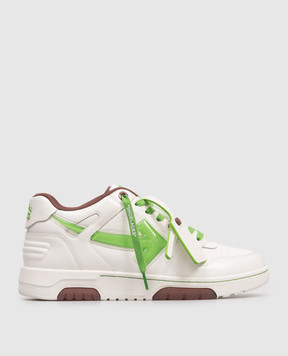 Off-White Білі шкіряні глянцеві кросівки Out Of Office Bubble OMIA189S26LEA009