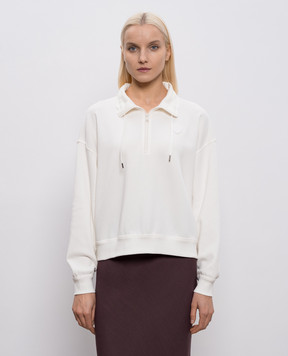 Brunello Cucinelli Белый свитшот с нашивкой эмблемы MG927VT404