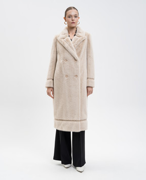 Twinset Бежевое двубортное пальто 252TT2152