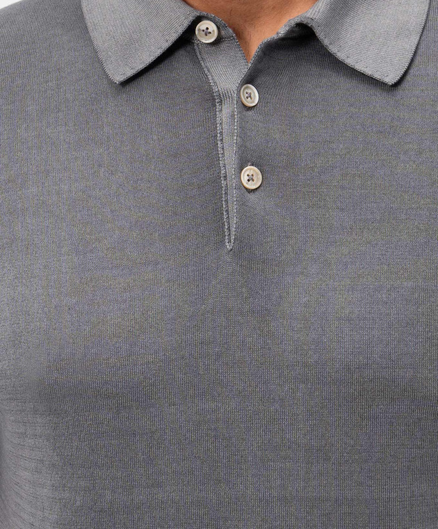 Cashmere&Whiskey Сіре поло з бавовни M54268052 зображення 4