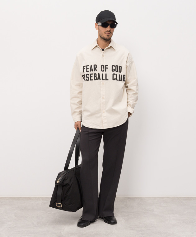 Fear of God Бежева сорочка з принтом логотипа FG9M60611BCG зображення 2