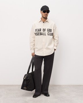 Fear of God Бежевая рубашка с принтом логотипа FG9M60611BCG