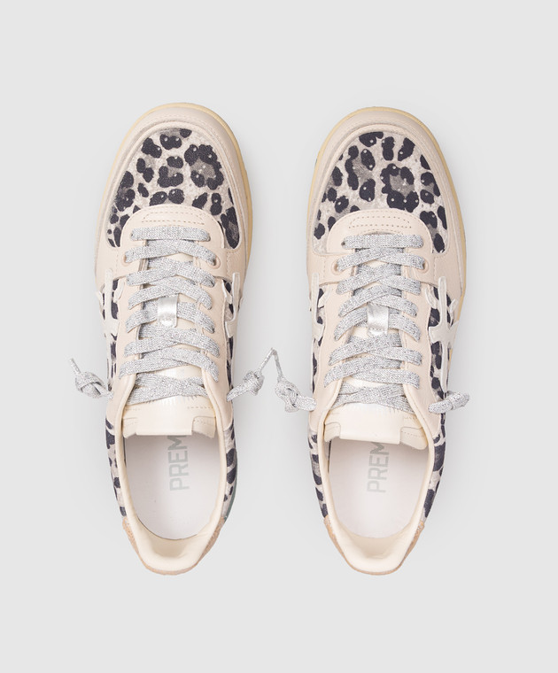 Premiata Бежеві замшеві кросівки Bskt Clayd з леопардовим принтом BSKTCLAD8169 зображення 4