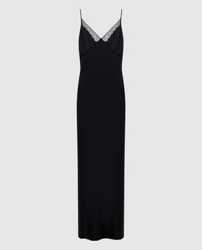 The Row Черное платье макси Barina из шелка 10750W3960