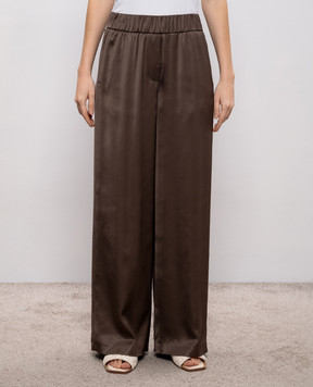 Peserico Коричневые брюки прямого кроя A0412406638