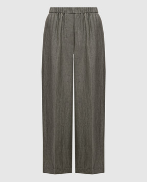 Peserico Сірі штани з льону з відворотами P0430102629