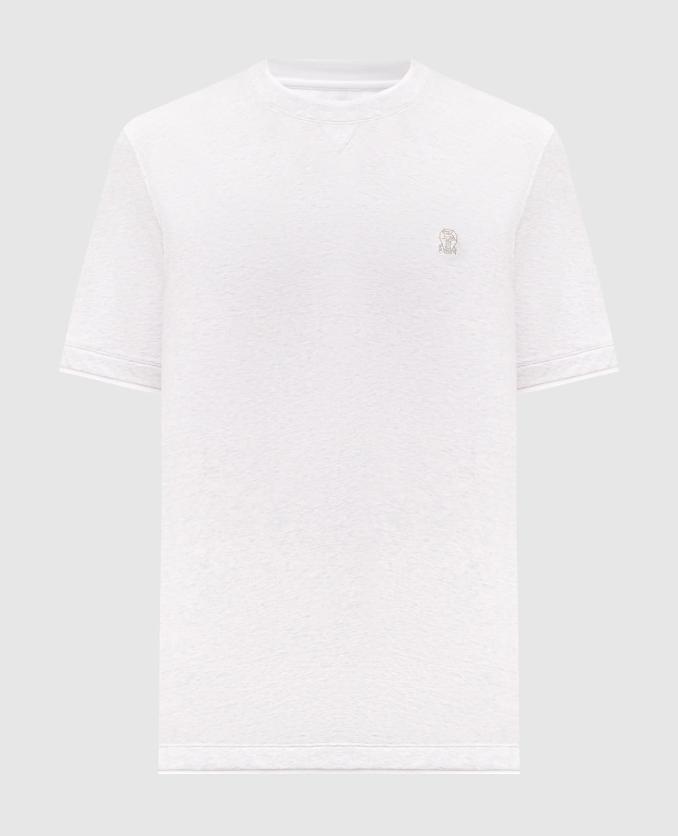 Серая меланжевая футболка с вышивкой эмблемы