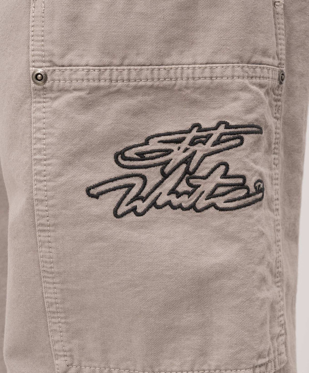 Off-White Серые брюки-карго с вышивкой логотипа 44XCF04ES26F001 изображение 5