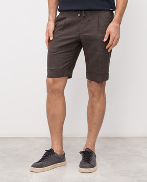 Enrico Mandelli Коричневі шорти з вовни, шовку та льону GYMSHO6020