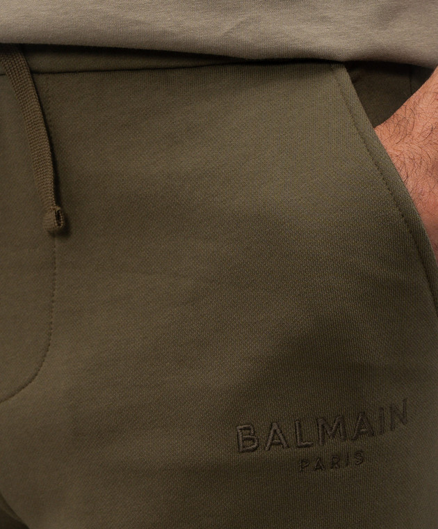 Balmain Спортивные брюки цвета хаки GH0PQ436BD10 изображение 5