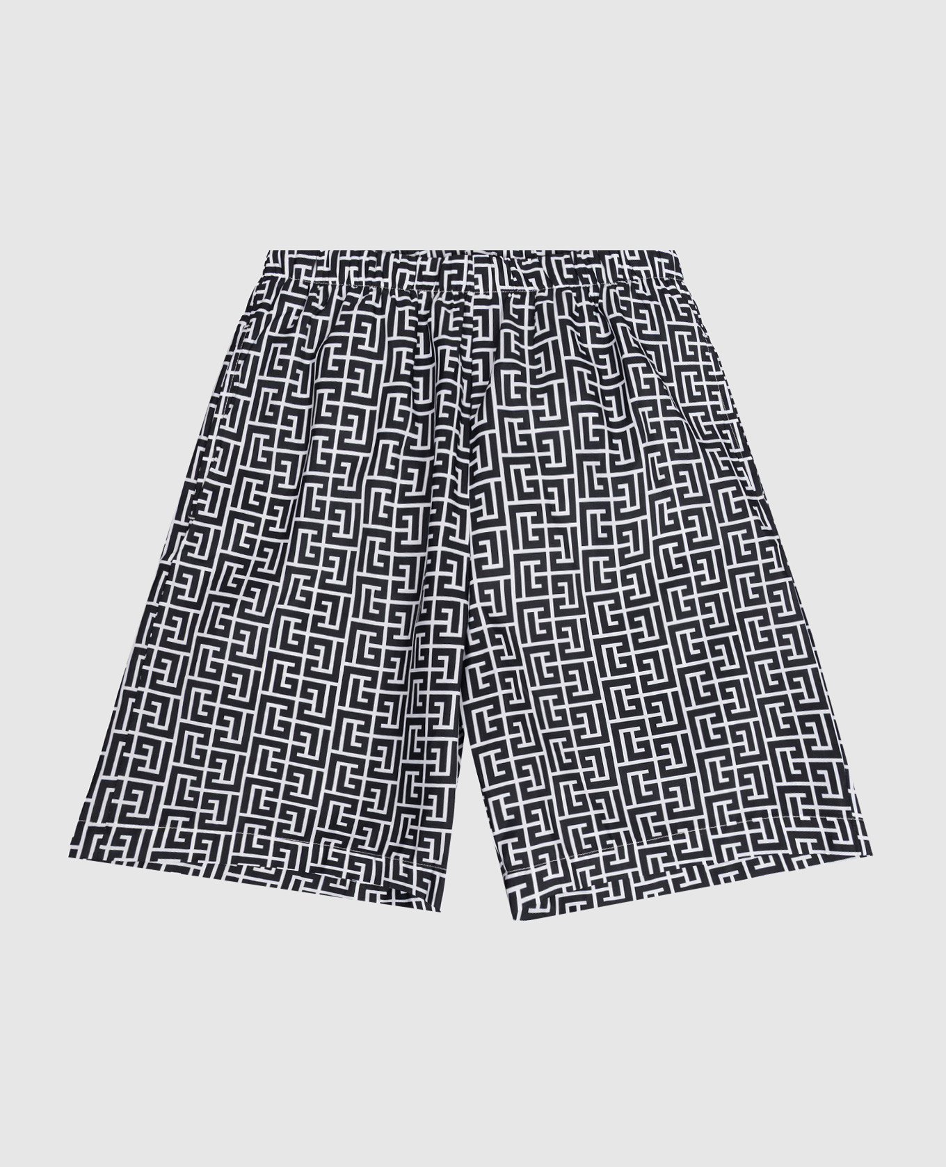 

Детские черные шорты для плавания в брендовый принт, Черный, Плавательные шорты