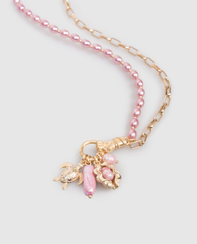 Oceanus Розовые бусы Neutica с подвеской NEUTICA