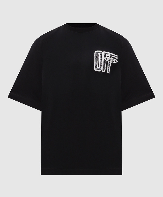 Off-White Черная футболка с принтом Arrow 44MAA120F26J00Y