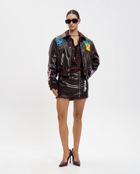 Off-White Бордова глянцева куртка з логотипом 2EK00MF25FAB001