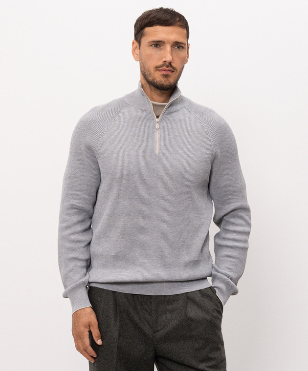 Brunello Cucinelli Сірий джемпер M29400104 зображення 3