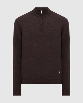 Bertolo Cashmere Коричневий джемпер з кашеміру та шовку 900071000006