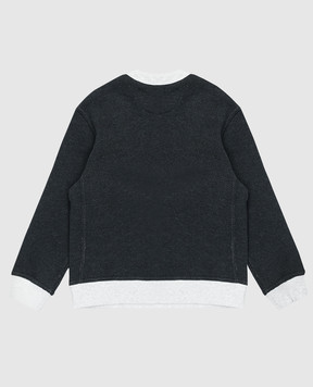 Brunello Cucinelli Дитячий синій світшот з принтом BR831E502A