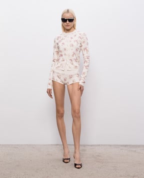 Magda Butrym Розовые шорты в цветочный принт KNITWEAR20SHORTS391526