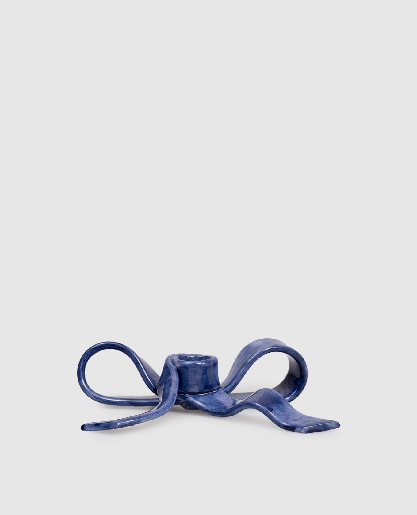 

Синий керамический подсвечник в виде банта, Подсвечники