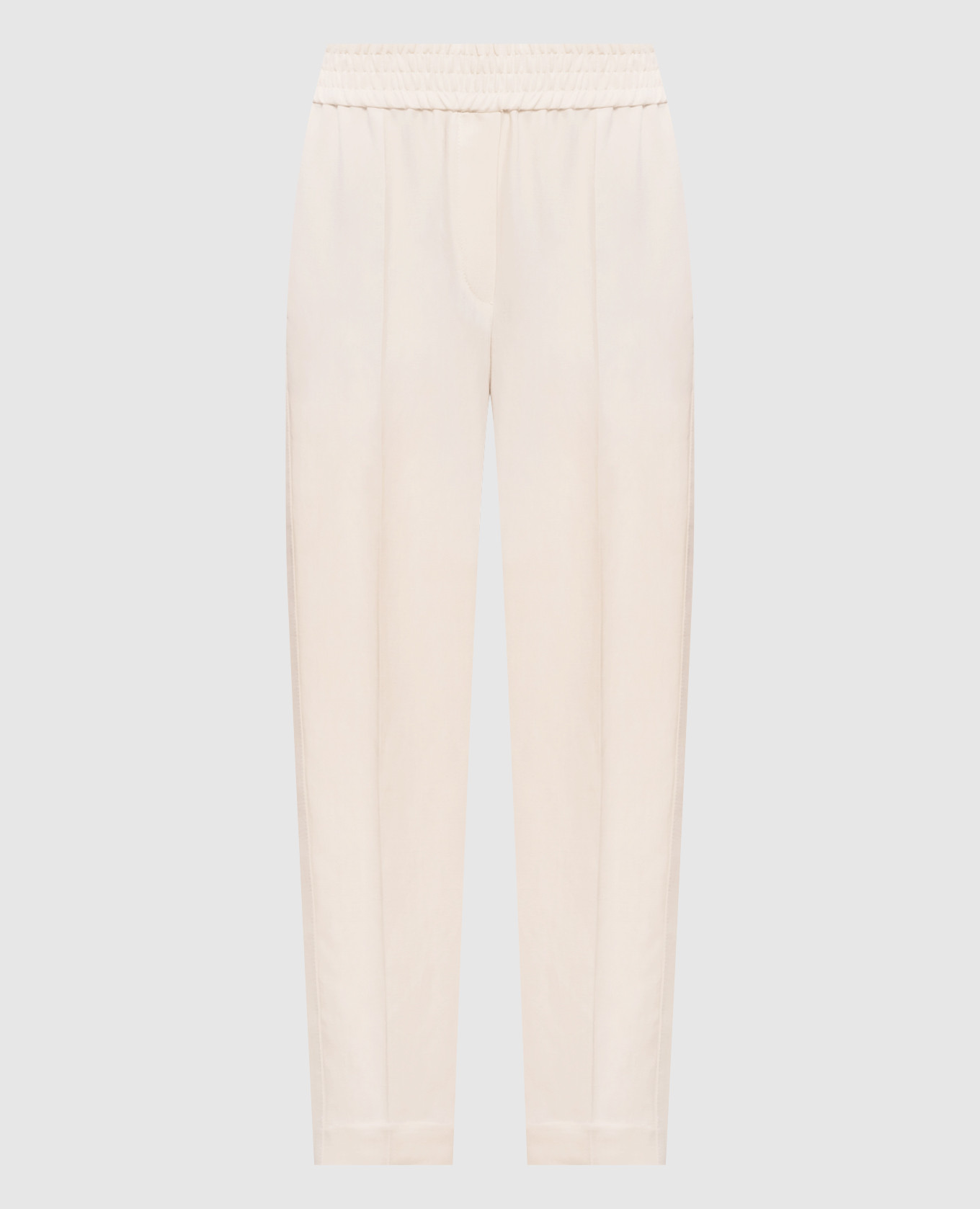 Брюки цвета айвори с леном