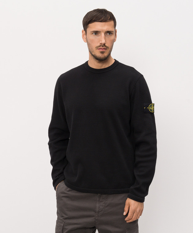 Stone Island Черный лонгслив с логотип патч L1S156100011S0297 изображение 3