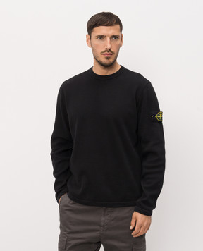 Stone Island Черный лонгслив с логотип патч L1S156100011S0297
