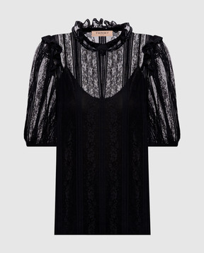 Twinset Черная блуза из кружева 261TP2540