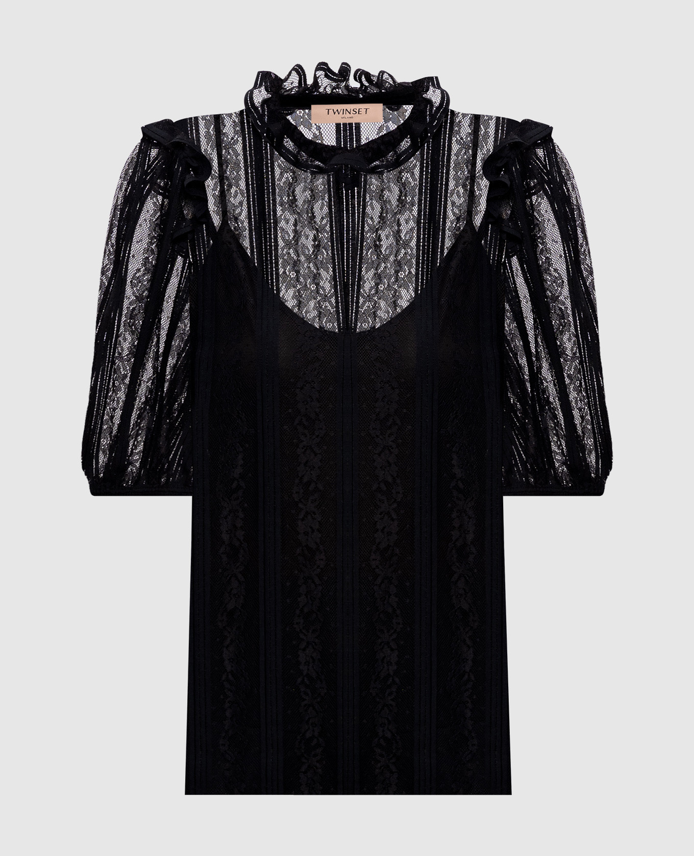 

Черная блуза из кружева, Черный, Блузы