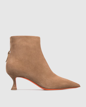 Santoni Бежеві замшеві ботильйони WTIS71908HI2NHZW