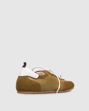 Babe Pay Pls Шкіряні кросівки кольору хакі з намистинами NICKY